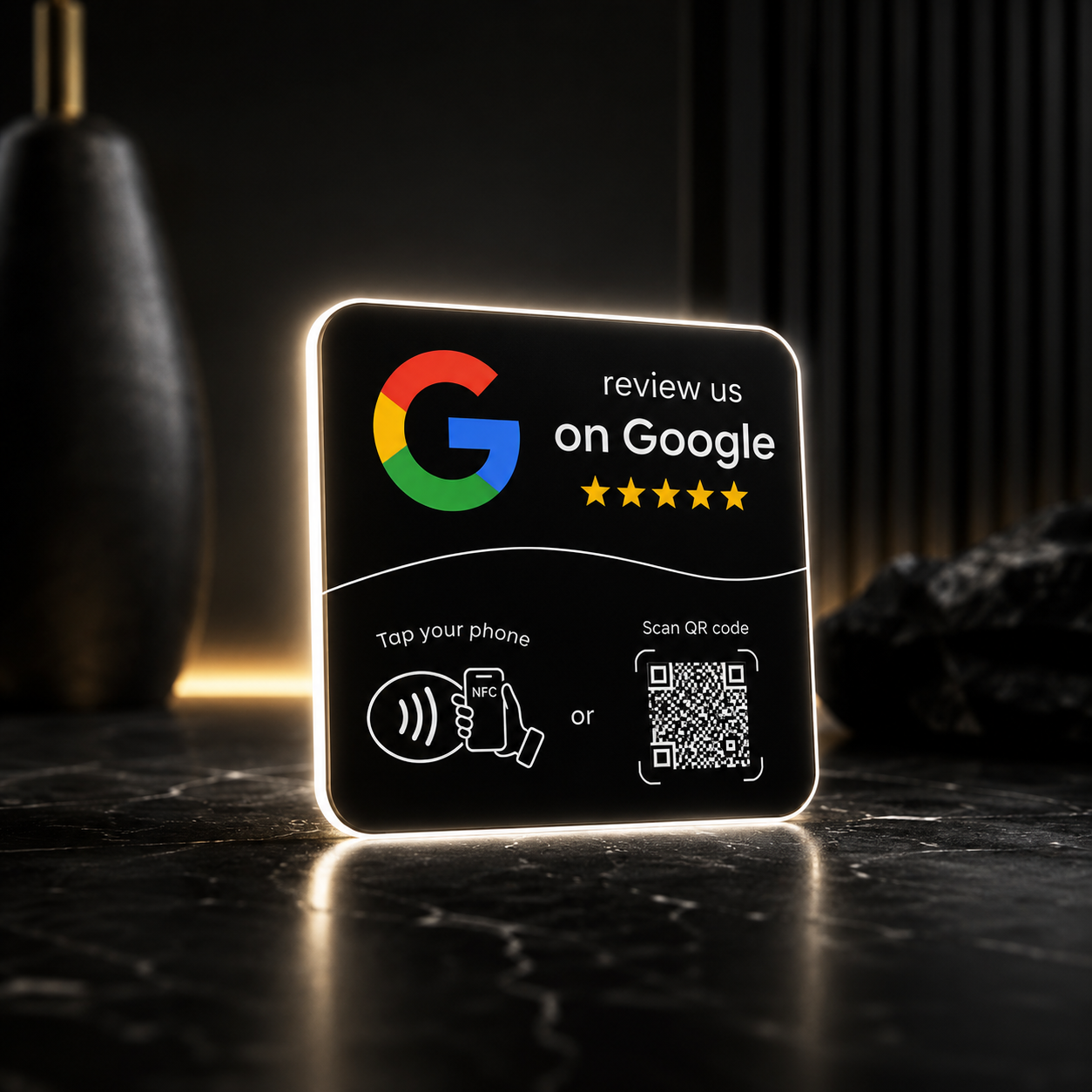 Tarjeta NFC para Reseñas de Google + QR | NFCTAP