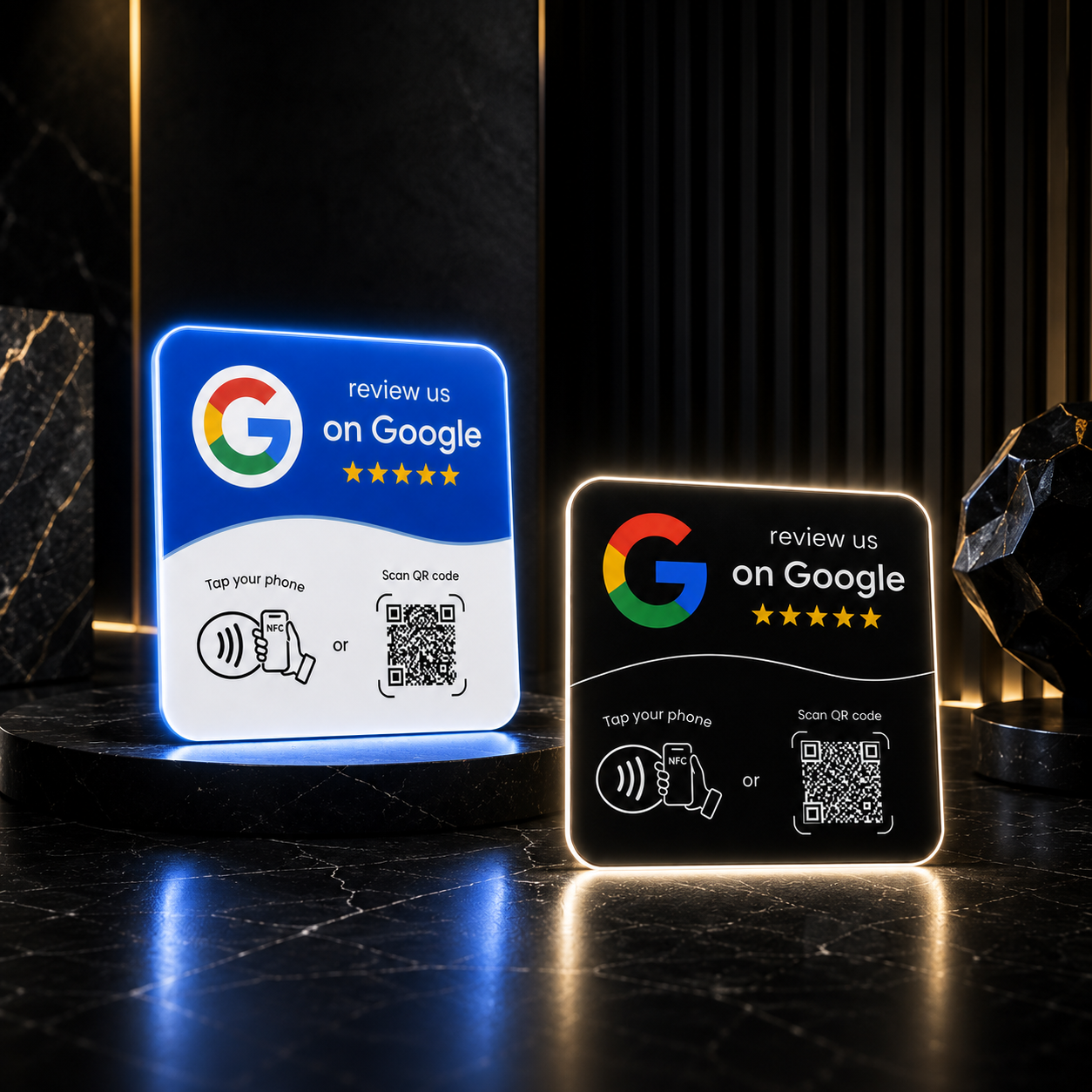 Tarjeta NFC para Reseñas de Google + QR | NFCTAP