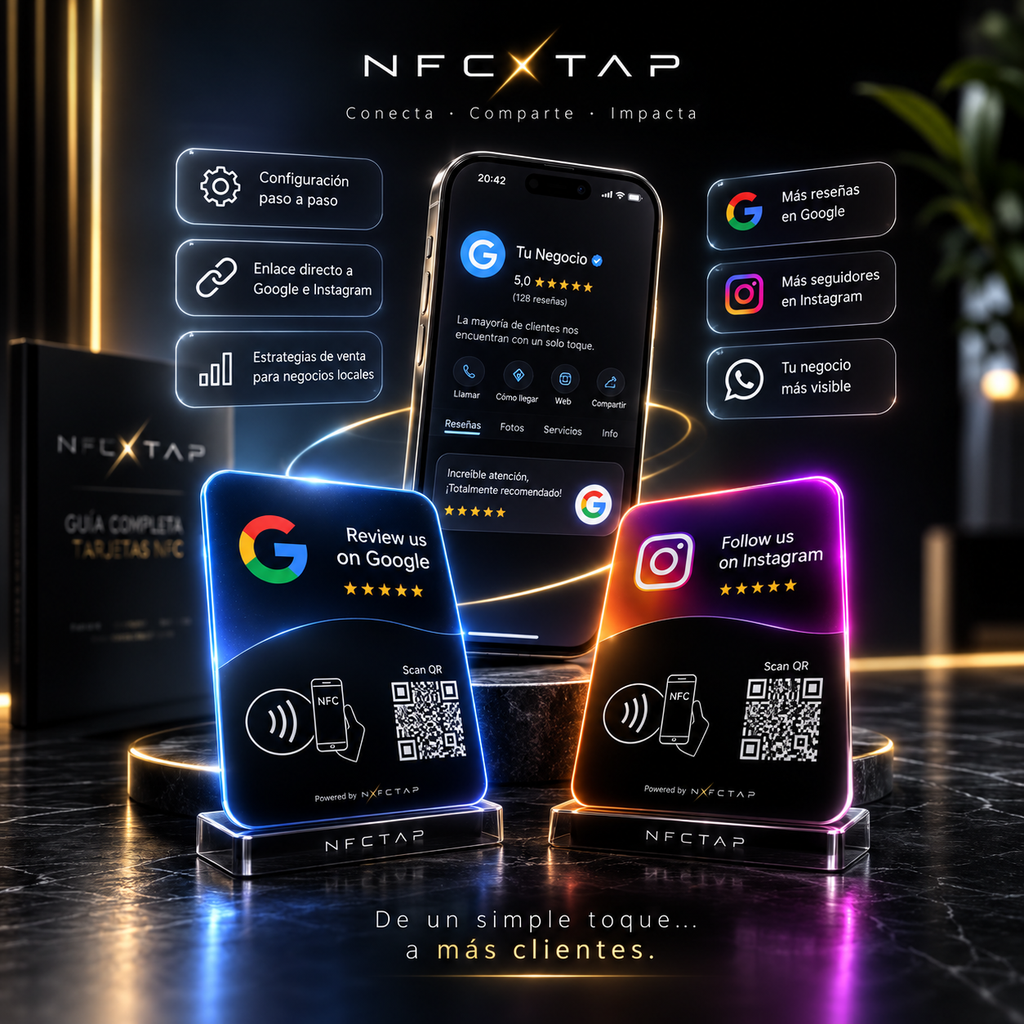 Tarjeta NFC para Reseñas de Google + QR | NFCTAP