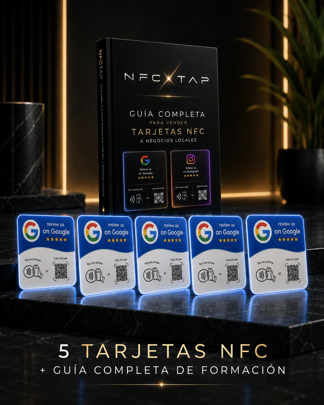 Tarjeta NFC para Reseñas de Google + QR | NFCTAP