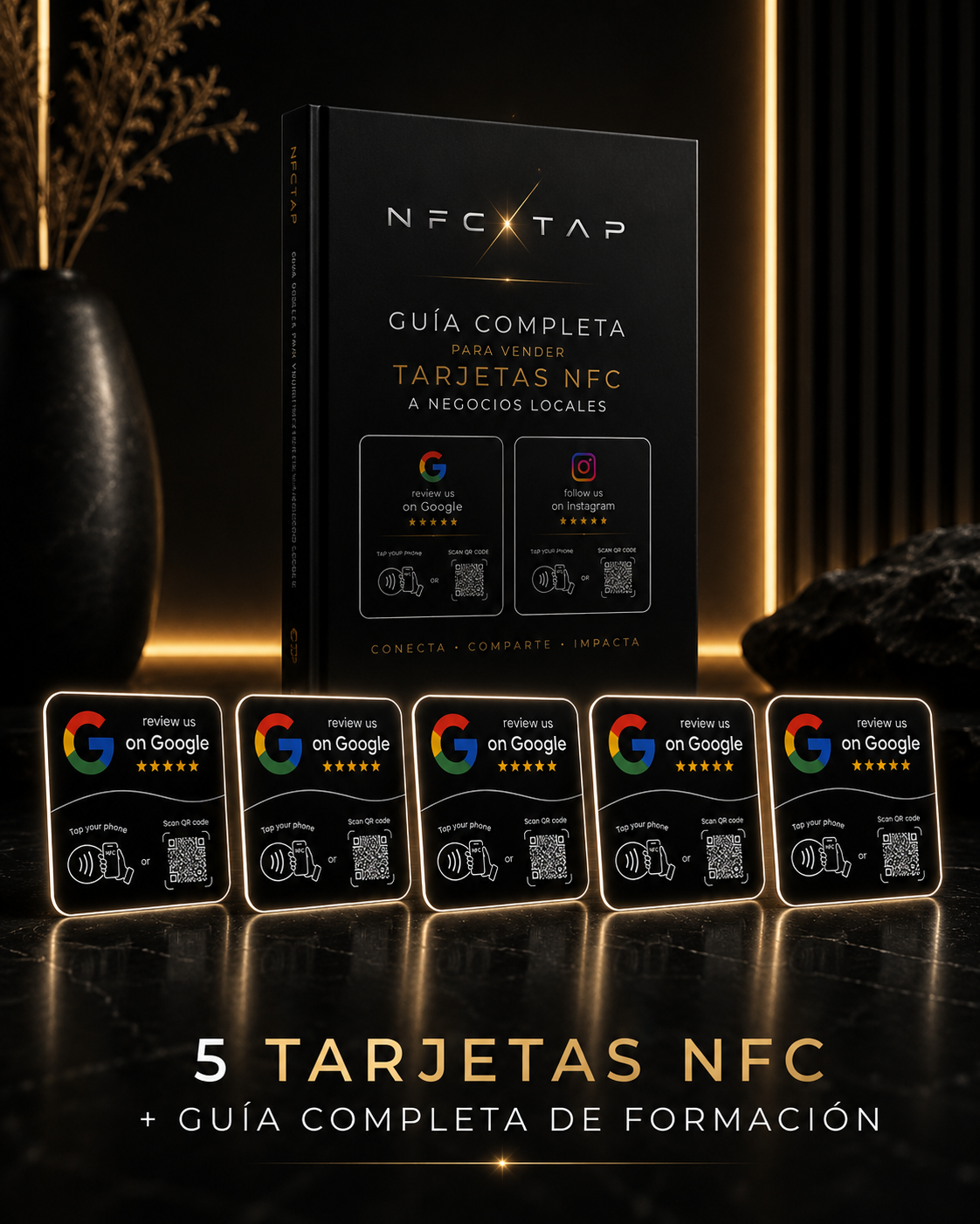 Tarjeta NFC para Reseñas de Google + QR | NFCTAP